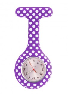 Siliconen Horloge Verpleegkundige Polka Dots Paars