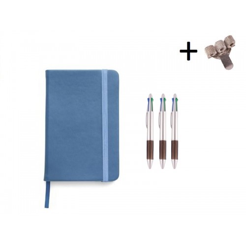 Set Notitieboek A5 + Pennen Blue