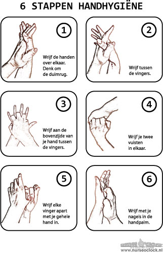 6 stappen handhygiene